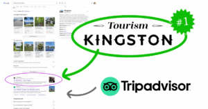Tourism Kingston beats Tripadvisor in Google Rankings for tourism